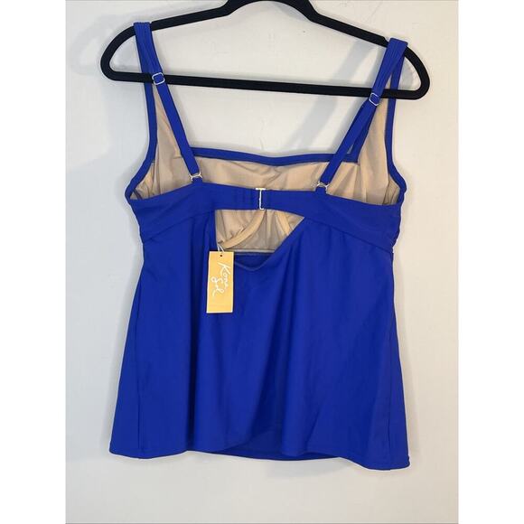 NWT Kona Sol Size XL 16 Royal Blue Underwired Swim Top With Back Hook Closure - Picture 4 of 13